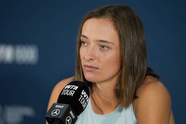 Iga Swiatek press conference, PK, Pressekonferenz WTA, Tennis Damen Masters 1000 National Bank Open Toronto 2026 Iga Swiatek of Poland during a press conference ahead of her next match on Tuesday 4th for the Women™s Singles round of 64 match the WTA Masters 1000 National Bank Open at Sobeys Stadium. on August 2, 2026 in Toronto, Canada. (Photo by Leonardo Ramirez Eyepix Group) Copyright: xLeonardoxRamirezx xEyepixxGroupx LR02082026-09232