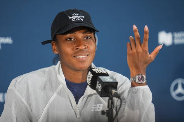 Coco Gauff press conference, PK, Pressekonferenz WTA, Tennis Damen Masters 1000 National Bank Open Toronto 2026 Coco Gauff of the United States of America during a press conference ahead of her next match on Tuesday 4th for the Women™s Singles round of 64 match the WTA Masters 1000 National Bank Open at Sobeys Stadium. on August 2, 2026 in Toronto, Canada. (Photo by Leonardo Ramirez Eyepix Group) Copyright: xLeonardoxRamirezx xEyepixxGroupx LR02082026-09502