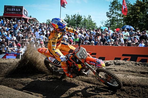 Italian Andrea Adamo pictured in action during the motocross MXGP Grand Prix Flanders, race 14 20 of the FIM Motocross World Championship, WM, Weltmeisterschaft Sunday, August 2, 2026, in Lommel. JILLxDELSAUX  x182631971x