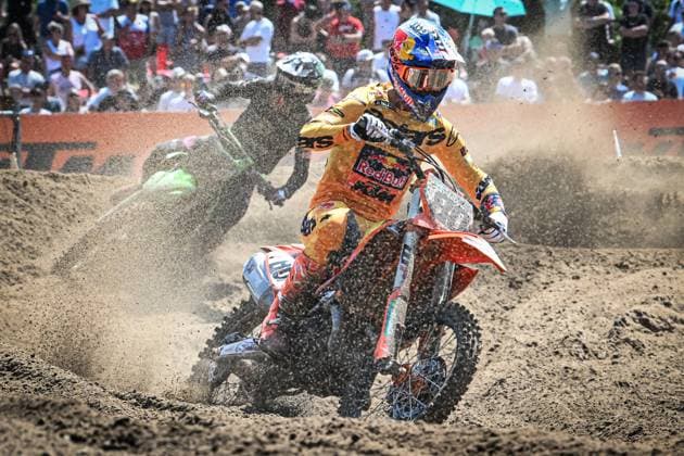 Italian Andrea Adamo pictured in action during the motocross MXGP Grand Prix Flanders, race 14 20 of the FIM Motocross World Championship, WM, Weltmeisterschaft Sunday, August 2, 2026, in Lommel. JILLxDELSAUX  x182631962x