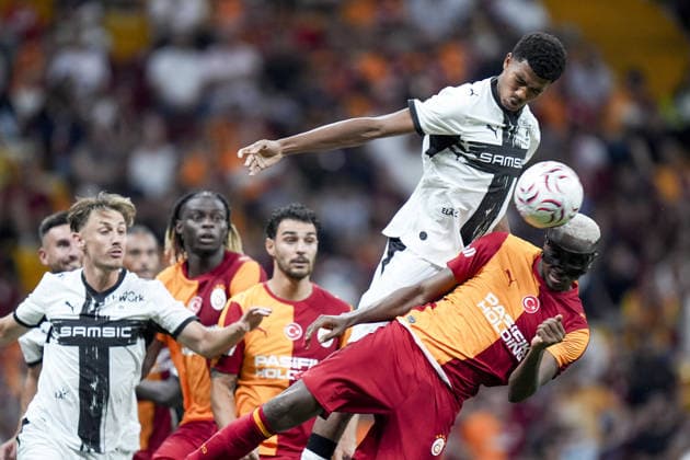 Galatasaray v Rennes - Friendlies ISTANBUL, TURKIYE - AUGUST 2: Victor Osimhen (R) of Galatasaray in action against Abdelhamid Ait Boudlal (2nd R) of Rennes during friendlies between Galatasaray and Rennes at RAMS Park in Istanbul, Turkiye on August 2, 2026. Arife Karakum Anadolu Istanbul Turkey. Editorial use only. Please get in touch for any other usage.  Copyright: x2026xAnadoluxArifexKarakumx