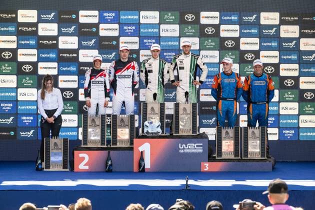 August 2, 2026, JyvoÂ¤Skylo, Finland: Drive Teemu Suninen And Co-Driver janni Huss And Drive Virves Robert And Co-Driver Viilo Jakko And Drive Lauri Joona And Co-Driver Antti Linnaketo ,In Celebrating rally2 The Final Podium During Fia World Rally Championship WRC, Motorsport Rallye, WM Secto Rally Finland 2026 2026 02 August ,JyvoÂ¤skyloÂ¤, Finland JyvoÂ¤Skylo Finland - ZUMAb336 20260802_zsp_b336_001 Copyright: xLucaxBarsalix