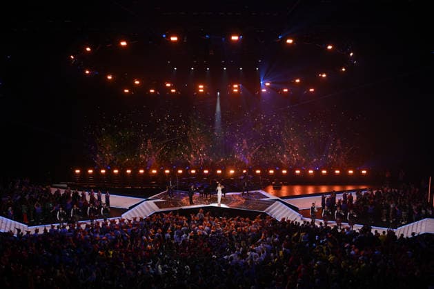 COM26 CLOSING CEREMONY, Australian singer Delta Goodrem performs during the Closing Ceremony of the Glasgow 2026 Commonwealth Games at The Hydro in Glasgow, Scotland, Sunday, August 2, 2026. ( NO ARCHIVING, EDITORIAL USE ONLY GLASGOW UNITED KINGDOM  Copyright: xLUKASxCOCHx 20260803132983920950