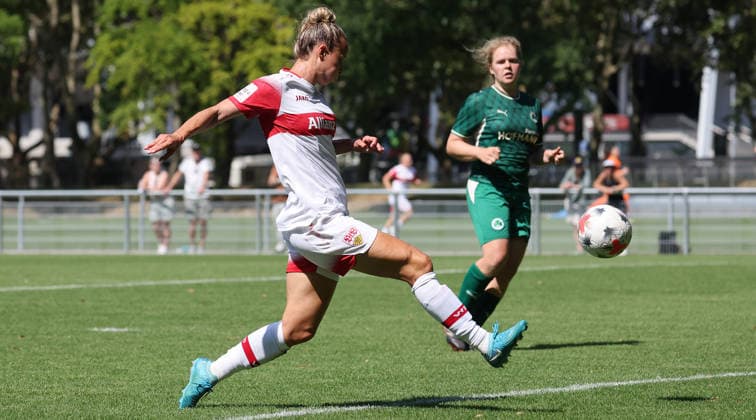 2026.08.02, Deutschland, Stuttgart, Fußball VfB Stuttgart Frauen vs. Spvgg Greuther Fürth, Jana Beuschlein (VfB, vorn) *** August 2, 2026, Germany, Stuttgart, Soccer: VfB Stuttgart Women vs. Spvgg Greuther Fürth, Jana Beuschlein (VfB), in the foreground