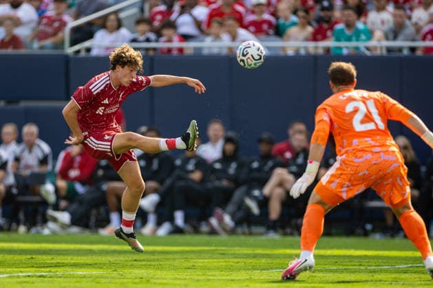 Football - Pre-Season - Liverpool FC v Leeds United FC CHICAGO, USA - Sunday, August 2, 2026: Liverpool s Lewis Koumas during a pre-season friendly match between Liverpool FC and Leeds United at Soldier Field. (Photo by David Rawcliffe Propaganda) CHICAGO Endeavor Health Performance Cent ILLINOIS UNITED STATES OF AMERICA  Copyright: xDavidxRawcliffex P2026-08-02-Liverpool_Leeds-164
