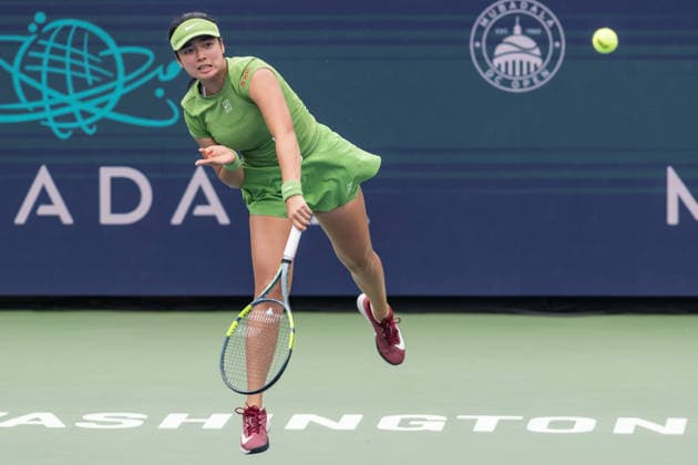 August 2, 2026, Washington, D.C, U.S: ALEXANDRA EALA hits a serve during the womenÃ¢â‚¬â ¢s singles final against Jessica Pegula at the Rock Creek Tennis Center. Tennis 2026 - Mubadala Open  - ZUMAg196 20260802_zap_g196_021 Copyright: xKylexGustafsonx