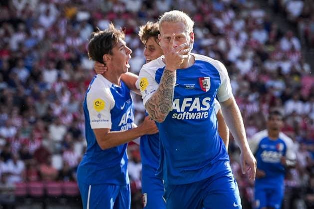 EINDHOVEN - Mexx Meerdink of AZ Alkmaar celebrates after scoring the 0-1 during the 30th edition of the Johan Cruyff Shield between PSV Eindhoven and AZ Alkmaar at the Phillips Stadium on August 2, 2026, in Eindhoven, the Netherlands. TOBIAS KLEUVER ANP Johan Cruijff Shield 2026 27 xVIxANPxSportx xxANPxIVx 564781470 originalFilename: 564781470.jpg