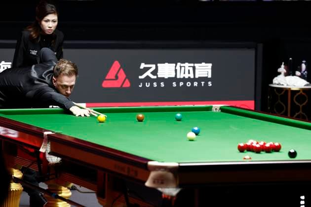 SHANGHAI, CHINA - AUGUST 02: Judd Trump of England plays a shot in the Final match against Kyren Wilson of England on Day 7 of the 2026 Snooker Shanghai Masters at Luwan Gymnasium on August 2, 2026 in Shanghai, China.  Copyright: xChinaxNewsxServicex 111657843460