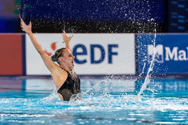 SWIMMING - EAC 2026 PARIS,FRANCE,03.AUG.26 - SWIMMING - European Aquatics Championships Paris 2026, artistic swimming, solo free. Image shows Vasilina Khandoshka (NAB).  GEPAxpictures xPhilippxBrem