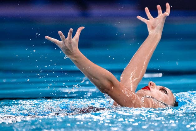 Barbora Kalvodova of Czechia competes in the Artistic Swimming Women s Solo Free Final with the coach during the European Aquatics Championships at the Olympic Aquatic Center in Paris (France), August 3, 2026. Andrea Masini Deepbluemedia Insidefoto