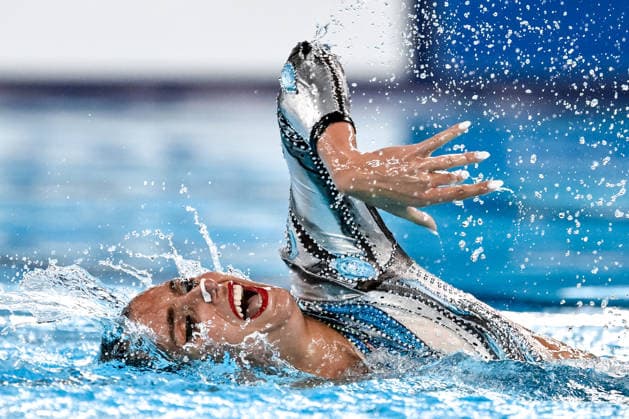 Vasiliki Pagona Alexandri of Greece competes in the artistic swimming Solo Free Women Final during the European Aquatics Championships at the Olympic Aquatic Center in Paris (France), August 3, 2026. Andrea Masini Deepbluemedia Insidefoto