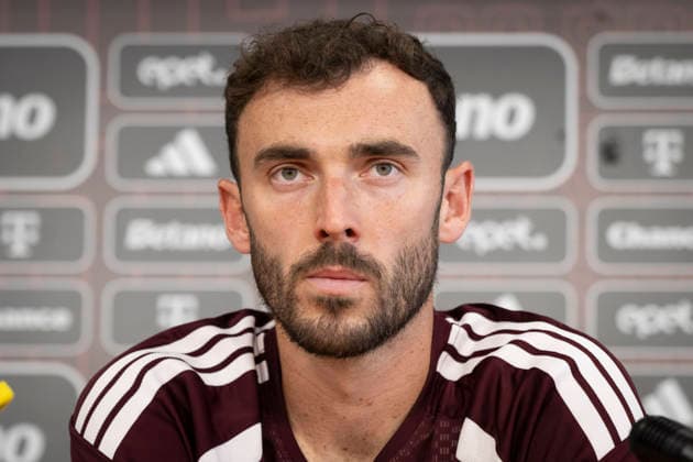 Midfielder Andrew Irving at a press conference, PK, Pressekonferenz ahead of the opening match of the third qualifying round of the Champions League between Sparta Prague and Olympique Lyon, Prague, August 3, 2026. (CTKxPhoto KaterinaxSulova) CTKPhotoP2026080303192  CTKPhotoP2026080303192