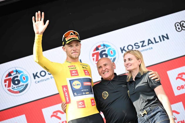 03-08-2026 Tour De Pologne; Tappa 01 Gdynia - Koszalin; 2026, Lidl - Trek; Milan, Jonathan; Lang, Agata; Lang, Czeslaw; Koszalin; 