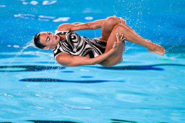 Athletes of team Greece compete in the Artistic Swimming Team Free Final during the European Aquatics Championships at the Olympic Aquatic Center in Paris (France), August 3, 2026. Andrea Masini Deepbluemedia Insidefoto