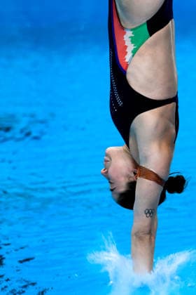 Sarah Jodoin Di Maria of Italy competes in the diving 10m Platform Women Preliminary during the European Aquatics Championships at the Olympic Aquatic Center in Paris (France), August 3, 2026. Andrea Staccioli