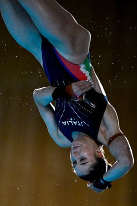 Sarah Jodoin Di Maria of Italy competes in the diving 10m Platform Women Preliminary during the European Aquatics Championships at the Olympic Aquatic Center in Paris (France), August 3, 2026. Andrea Staccioli
