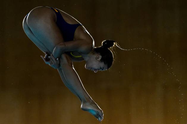 Valeria Angelina Antolino Pacheco of Spain competes in the diving 10m Platform Women Preliminary during the European Aquatics Championships at the Olympic Aquatic Center in Paris (France), August 3, 2026. Andrea Staccioli
