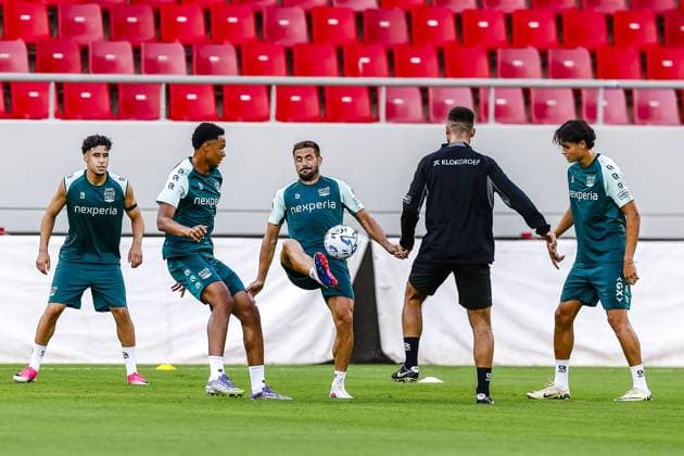 Football, Champions League qualifiers, NEC Nijmegen, training
