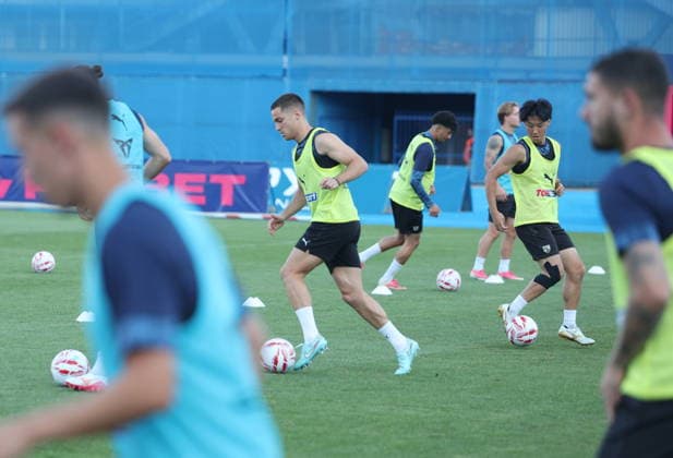 Croatia, Zagreb, 030826. Maksimir Stadium. Training of Kauno Zalgiris before the match of the third round of UEFA Champions League qualification against GNK Dinamo. Photo: Ranko Suvar CROPIX Zagreb Croatia Copyright: xxRankoxSuvarx zalgiris_trening13-030826