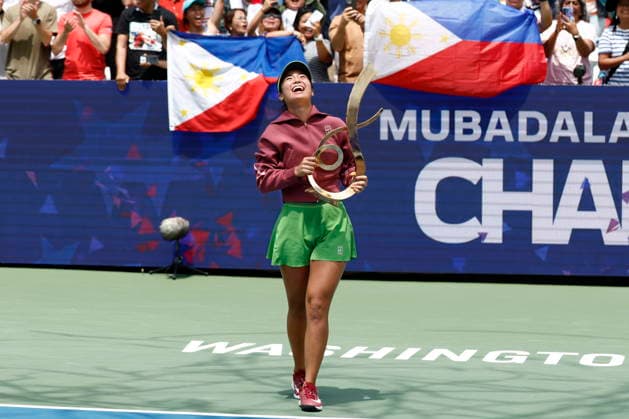 Washington DC Open tennis tournament Alexandra Eala of the Philippines with the trophy after beating Jessica Pegula of the USA intheir Women™s Final match at the Washington DC Open tennis tournament, in Washington, DC, USA, 03 August 2026. WASHINGTON DC UNITED STATES  Copyright: xWILLxOLIVERx