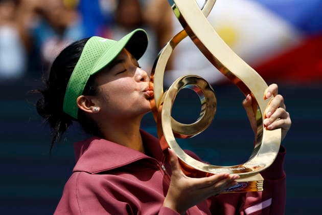 Washington DC Open tennis tournament Alexandra Eala of the Philippines with the trophy after beating Jessica Pegula of the USA intheir Women™s Final match at the Washington DC Open tennis tournament, in Washington, DC, USA, 03 August 2026. WASHINGTON DC UNITED STATES  Copyright: xWILLxOLIVERx