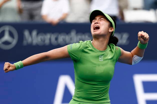 Washington DC Open tennis tournament Alexandra Eala of the Philippines celebrates after beating Jessica Pegula of the USA in their Women™s Final match at the Washington DC Open tennis tournament, in Washington, DC, USA, 03 August 2026. WASHINGTON DC UNITED STATES  Copyright: xWILLxOLIVERx