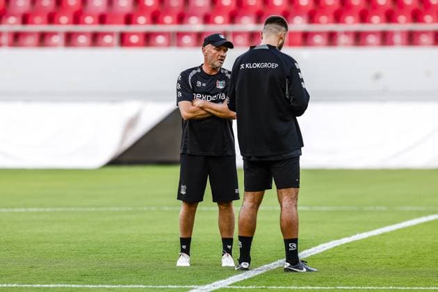 Athens , 03-08-2026 , Stadio Georgios Karaiskakis , third qualifying round of the Champions League , season 2026 2027 , training NEC in Athens , picture shows , NEC coach Dick Schreuder Training NEC Athens  x205435291x Copyright: