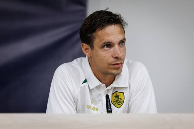Union s head coach David Hubert pictured during a press conference, PK, Pressekonferenz of Belgian Royale Union Saint-Gilloise, Monday 03 August 2026 in Oostende, in preparations of the first leg of the third qualifying round for the UEFA Champions League against Norwegian Bodo Glimt. KURTxDESPLENTER  x182700400x
