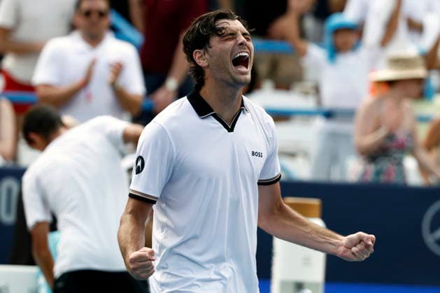 Washington DC Open tennis tournament Taylor Fritz of the USA celebrates after beating Rafael Jodar of Spain in their Mens Final match at the Washington DC Open tennis tournament, in Washington, DC, USA, 03 August 2026. WASHINGTON DC UNITED STATES  Copyright: xWILLxOLIVERx