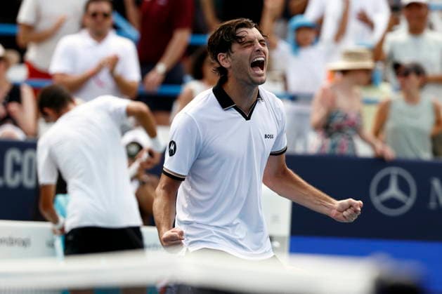 Washington DC Open tennis tournament Taylor Fritz of the USA celebrates after beating Rafael Jodar of Spain in their Mens Final match at the Washington DC Open tennis tournament, in Washington, DC, USA, 03 August 2026. WASHINGTON DC UNITED STATES  Copyright: xWILLxOLIVERx