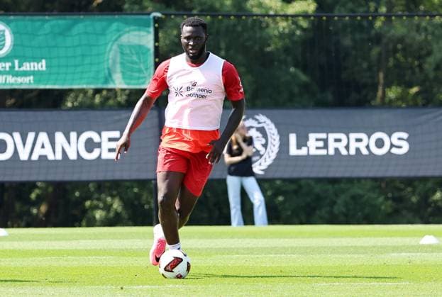 GER, Trainingslager Bayer 04 Leverkusen - Blankenhain 03.08.2026, Blankenhain, GER, Saison 2026 2027, 1.Bundesliga, Bayer 04 Leverkusen - Trainingslager im Bild Victor Boniface (Leverkusen) DFL regulations prohibit any use of photographs as image sequences and or quasi-video *** GER, Bayer 04 Leverkusen Training Camp in Blankenhain, August 3, 2026, Blankenhain, GER, 2026–2027 Season, Bundesliga 1, Bayer 04 Leverkusen Training Camp in Pictures: Victor Boniface, Leverkusen. DFL regulations prohibit any use of photographs as image sequences and or quasi-video content.