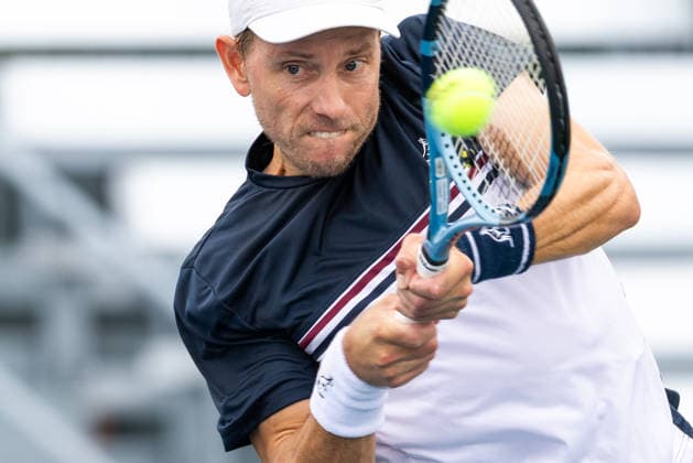 August 3, 2026, Montreal, Quebec, Canada: JAMES DUCKWORTH from Australia backhand in match against Christopher O Connell from Australia in first round at Canadian Open at IGA stadium in Montreal, Quebec, Canada on 2026-08-03 TENNIS: Canadian Open Montreal 2026  - ZUMAl189 20260803_zsp_l189_039 Copyright: xYannickxLegarex