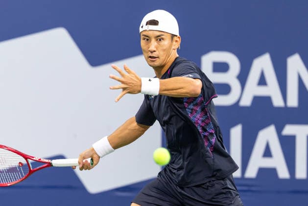 August 3, 2026, Montreal, Quebec, Canada: SHO SHIMABUKURO from Japan forehand service in match against Marin Cilic from Croatia in first round at Canadian Open at IGA stadium in Montreal, Quebec, Canada on 2026-08-03 TENNIS: Canadian Open Montreal 2026  - ZUMAl189 20260803_zsp_l189_064 Copyright: xYannickxLegarex