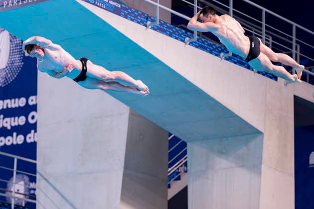France, Paris, Centre Aquatique Olympique Metropole du Grand Paris, 03.08.2026, European Aquatics Championships Artistic Swimming, Day 4, Men™s 3m Springboard Synchro Final, Lou Noel Guy Massenberg and Jonathan Giesbert Schauer of Germany, Photo by Eibner Pressefoto Tino Henschel European Aquatics Championships Artistic Swimming, Day 4, Men™s 3m Springboard Synchro Final Paris *** France, Paris, Centre Aquatique Olympique Metropole du Grand Paris, August 3, 2026, European Aquatics Championships – Artistic Swimming, Day 4, Men’s 3m Springboard Synchronized Final, Lou Noel Guy Massenberg and Jonathan Giesbert Schauer of Germany, Photo by Eibner Pressefoto Tino Henschel European Aquatics Championships Artistic Swimming, Day 4, Men’s 3m Springboard Synchronized Final, Paris Copyright: xEibnerxPressefotox