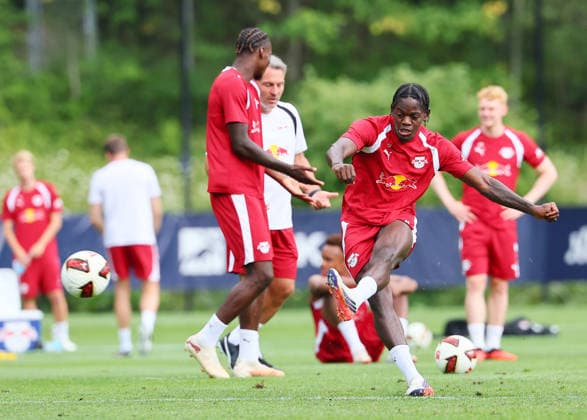 RB Leipzig - AUT Trainingslager Bundesliga Saalfelden, 03.08.2026, Gut Brandlhof, Fussball, Bundesliga, GER , RB Leipzig - Trainingslager in Saalfelden am Steinernen Meer AUT. , Im Bild: Castello Lukeba (23, RB Leipzig) , *** RB Leipzig (AUT) Training Camp, Bundesliga, Saalfelden, August 3, 2026, Gut Brandlhof, Soccer, Bundesliga, GER, RB Leipzig Training Camp in Saalfelden am Steinernen Meer (AUT), Pictured: Castello Lukeba 23, RB Leipzig, Picture Point