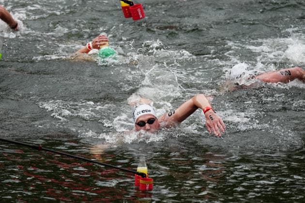 Open Water, Men s 10km, Florian WELLBROCK from Germany, gold medal at the European Aquatics Championships Paris 2026, Paris, August 04, 2026 .  Copyright: xGianxMattiaxD Alberto LaPressex