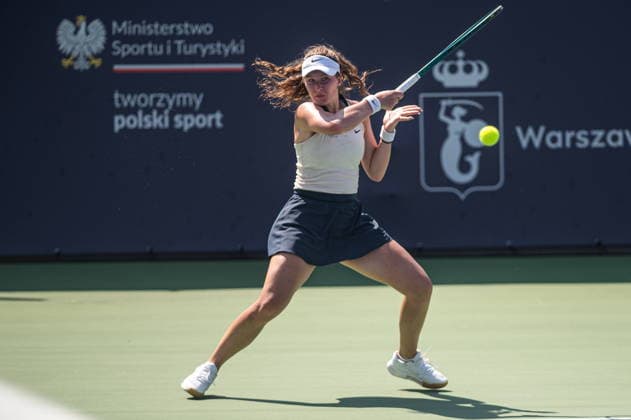 Warszawa 04.08.2026. Tennis. WTA, Tennis Damen 125 Warsaw T-Mobile Polish Open, day 3, Warsaw, Poland --- Tenis. Turniej WTA 125 Warsaw T-Mobile Polish Open, dzien 3, Warszawa Persons shown : Weronika Ewald Fot. Kai Taller Arena Akcji NEWSPIX.PL --- newspix.pl POLAND OUT! 