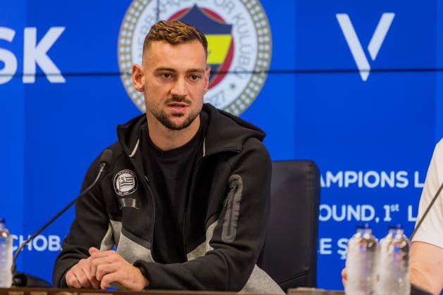 SOCCER - UEFA CL, Fenerbahce vs Sturm ISTANBUL,TURKEY,04.AUG.26 - SOCCER - UEFA Champions League, qualification, Fenerbahce Istanbul vs Sturm Graz, preview, press conference, PK, Pressekonferenz Sturm. Image shows Juergen Heil (Sturm).  GEPAxpictures xMatthiasxTrinkl