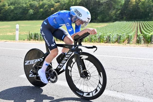 04.08.2026 --- Lacets de Marsannay, Frankreich --- Radsport --- Tour De France Femmes --- 4. Etappe Einzelzeitfahren von Gevrey-Chambertin nach Dijon --- --- Liane Lippert (Movistar Team) Tour De France Femmes stage 4 *** August 4, 2026, Lacets de Marsannay, France, Cycling, Tour de France Femmes, Stage 4, Individual Time Trial from Gevrey-Chambertin to Dijon, Liane Lippert, Movistar Team, Tour de France Femmes, Stage 4