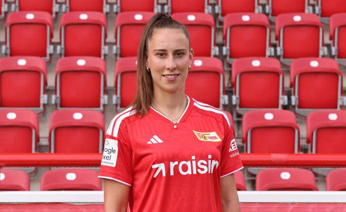Anna Weiß ; 1.FC Union Berlin FCU Fußball 1.BL Bundesliga Frauen Damen Porträttermin Saison 2026 2027 Headshot, Porträt, Portrait, Vorstellung, Präsentation, Pressetermin, GER 04.08.2026 *** Anna Weiß 1 FC Union Berlin FCU Soccer 1 BL Women s Bundesliga Women s Team Photo Shoot 2026–2027 Season Headshot, Portrait, Introduction, Presentation, Press Event, GER 04 08 2026