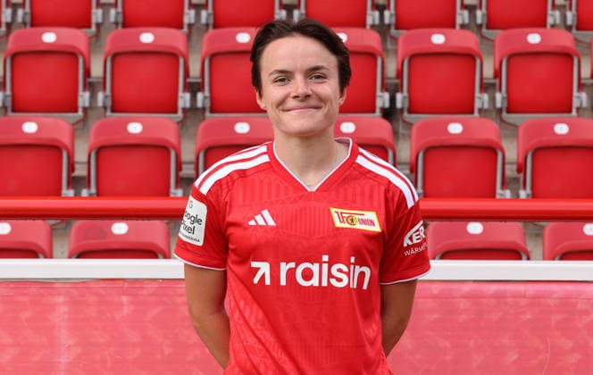 Tomke Schneider ; 1.FC Union Berlin FCU Fußball 1.BL Bundesliga Frauen Damen Porträttermin Saison 2026 2027 Headshot, Porträt, Portrait, Vorstellung, Präsentation, Pressetermin, GER 04.08.2026 *** Tomke Schneider 1 FC Union Berlin FCU Soccer 1 BL Bundesliga Women s League Portrait Session 2026–2027 Season Headshot, Portrait, Introduction, Presentation, Press Event, GER 04 08 2026