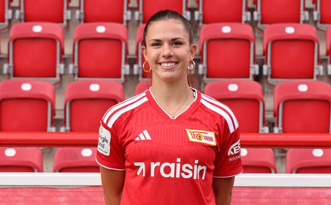 Leela Egli ; 1.FC Union Berlin FCU Fußball 1.BL Bundesliga Frauen Damen Porträttermin Saison 2026 2027 Headshot, Porträt, Portrait, Vorstellung, Präsentation, Pressetermin, GER 04.08.2026 *** Leela Egli 1 FC Union Berlin FCU Soccer 1 BL Women s Bundesliga Women s Team Photo Shoot 2026–2027 Season Headshot, Portrait, Introduction, Presentation, Press Event, GER 04 08 2026
