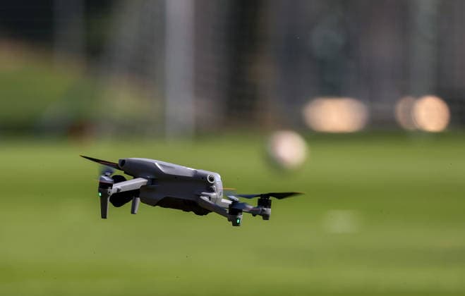 04.08.2026, Deutschland, Grassau, Fußball Bundesliga, Saison 2026 2027, Trainingslager VfB Stuttgart, VfB Drohne *** August 4, 2026, Germany, Grassau, Bundesliga, 2026–2027 season, VfB Stuttgart training camp, VfB drone