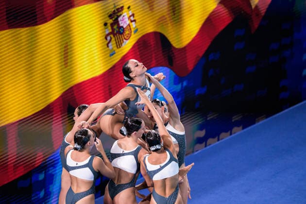 260804 Athletes of team Spain compete in artistic swimming team technical final during day five of the 2026 European Aquatics Championships on August 4, 2026 in Saint-Denis. Photo: Joel Marklund BILDBYRAN kod JM JM0831 bbeng konstsim artistic swimming 2026 european aquatics championships em *** August 4, 2026: Members of Team Spain compete in the artistic swimming team technical final on day five of the 2026 European Aquatics Championships on August 4, 2026 in Saint-Denis. Photo by Joel Marklund, BILDBYRAN. Code: JM JM0831 bbeng artistic swimming 2026 European Aquatics Championships EM  Copyright: JOELxMARKLUND BB260804JM016