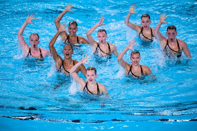 260804 Athletes of team Great Britain compete in artistic swimming team technical final during day five of the 2026 European Aquatics Championships on August 4, 2026 in Saint-Denis. Photo: Joel Marklund BILDBYRAN kod JM JM0831 bbeng konstsim artistic swimming 2026 european aquatics championships em *** August 4, 2026: Athletes from Team Great Britain compete in the artistic swimming team technical final on day five of the 2026 European Aquatics Championships on August 4, 2026 in Saint Denis. Photo by Joel Marklund, BILDBYRAN. Code: JM JM0831 bbeng artistic swimming 2026 European Aquatics Championships EM  Copyright: JOELxMARKLUND BB260804JM034