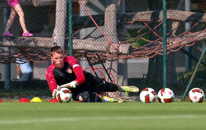 04.08.2026, Deutschland, Grassau, Fußball Bundesliga, Saison 2026 2027, Trainingslager VfB Stuttgart, Jerik von der Felsen *** August 4, 2026, Germany, Grassau, Bundesliga, 2026–2027 season, VfB Stuttgart training camp, Jerik von der Felsen