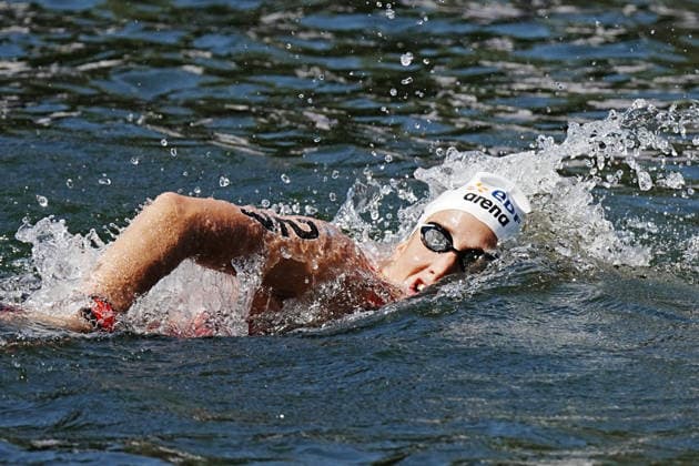 Open Water, Women s 10km, Ginevra Taddeucci from Italy, winner of the gold medal at the European Aquatics Championships Paris 2026, Paris, August 03, 2026 .  Copyright: xGianxMattiaxD Alberto LaPressex