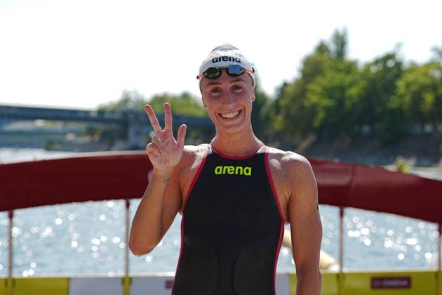 Open Water, Women s 10km, Linda Caponi from Italy, winner of the bronze medal at the European Aquatics Championships Paris 2026, Paris, August 03, 2026 .  Copyright: xGianxMattiaxD Alberto LaPressex