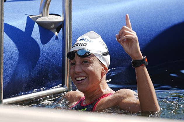 Open Water, Women s 10km, Ginevra Taddeucci from Italy, winner of the gold medal at the European Aquatics Championships Paris 2026, Paris, August 03, 2026 .  Copyright: xGianxMattiaxD Alberto LaPressex