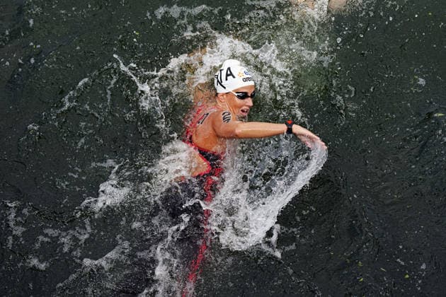 Open Water, Women s 10km, Ginevra Taddeucci from Italy, winner of the gold medal at the European Aquatics Championships Paris 2026, Paris, August 03, 2026 .  Copyright: xGianxMattiaxD Alberto LaPressex